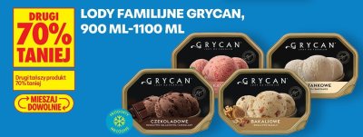 Lody familijne, 900 ml-1100 ml Grycan promocja w Biedronka