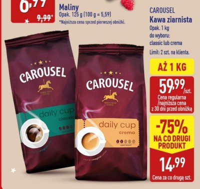Kawa ziarnista Carousel daily cup crema promocja w Aldi