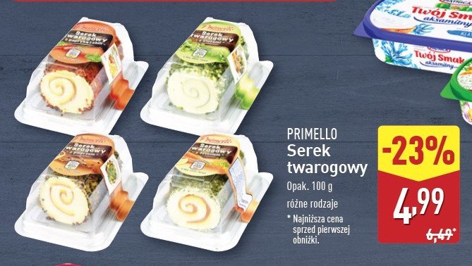 Ser twarogowy rolowany z ziołami promocja w Aldi