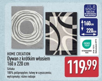 Dywan z krótkim włosiem 160 x 220 cm promocja w Aldi