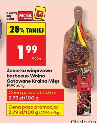 Żeberka wieprzowe barbecue Wolno Gotowane  promocja w Biedronka