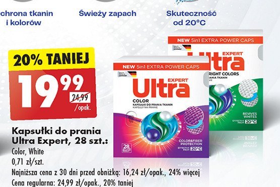 Kapsułki do prania white & bright colors Ultra expert promocja