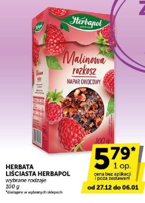 Herbata liściasta Herbapol Malinowa rozkosz napój owocowy promocja w ABC