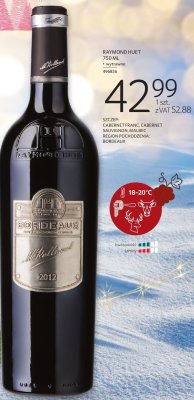 Wino Raymond Huet 750ml czerwone wytrawne promocja w Selgros