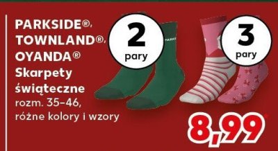 Skarpety świąteczne PARKSIDE TOWNLAND OYANDA rozm. 35-46 różne kolory i wzory 2 pary promocja w Kaufland