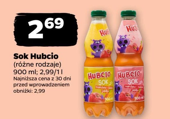 Sok marchew-brzoskwinia-jabłko HUBCIO promocja