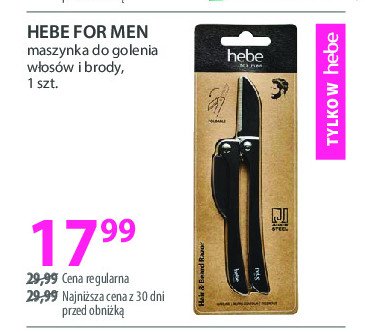 Maszynka do golenia włosów i brody HEBE FOR MEN promocja