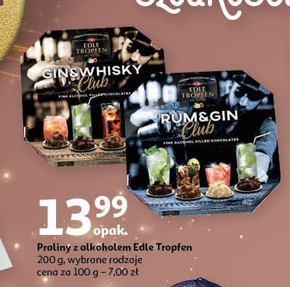 Praliny z alkoholem rum&gin Edle tropfen promocja w Auchan