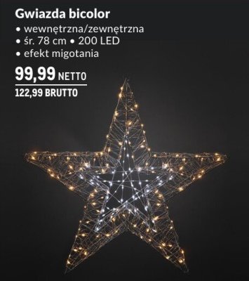 Gwiazda bicolor świetlna wewnętrzna/zewnętrzna śr. 78 cm, 200 LED promocja w Makro