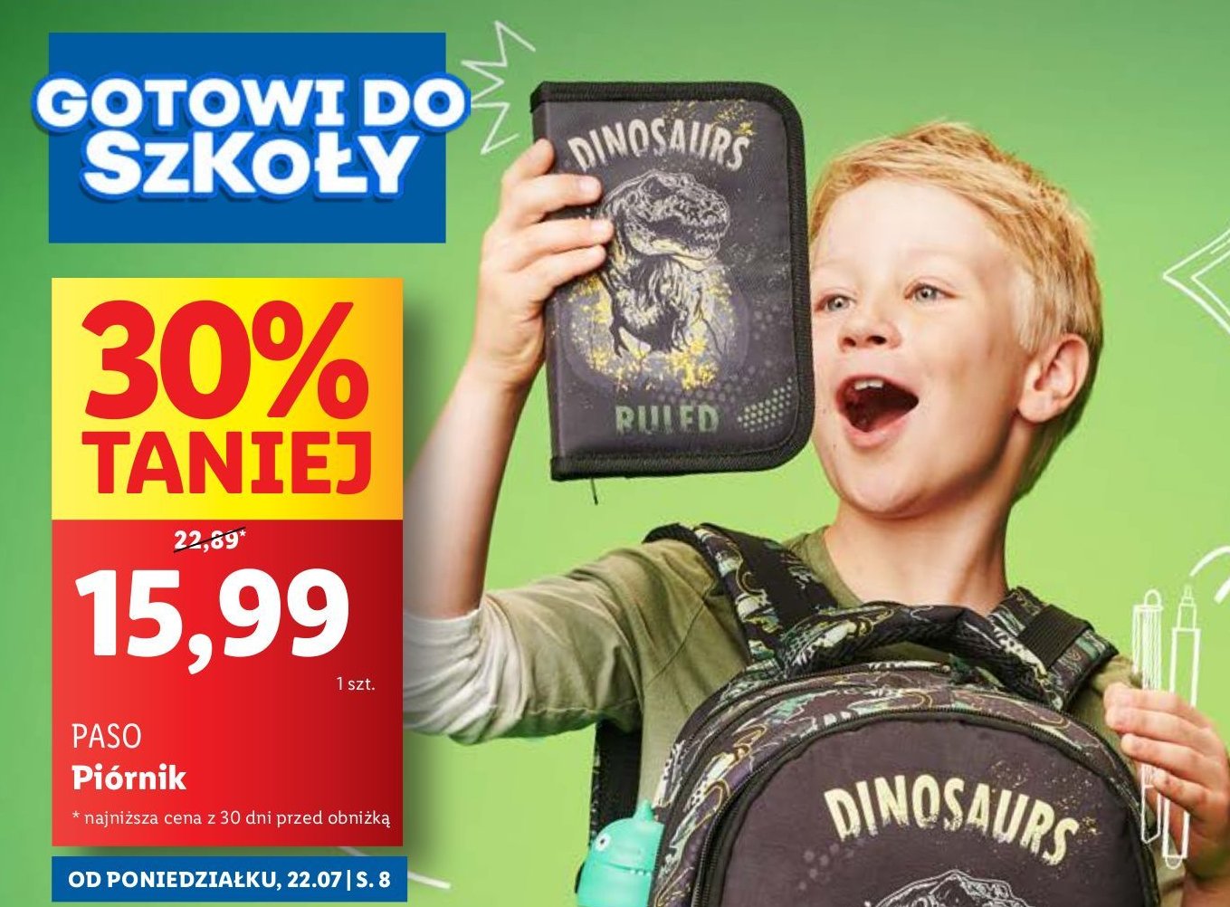 Piórnik dinosaur Paso promocja