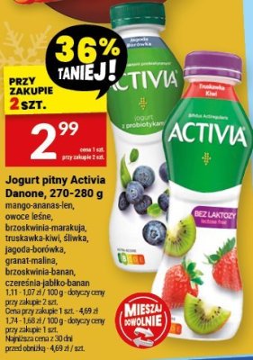 Jogurt pitny Activia Danone promocja w Twój Market