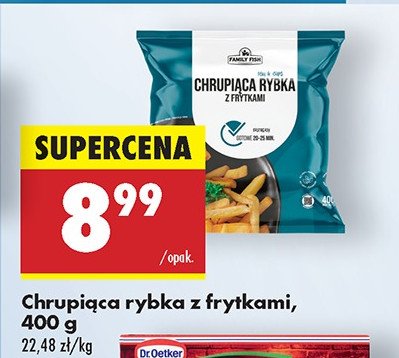 Chrupiąca ryba z frytkami Family fish promocja