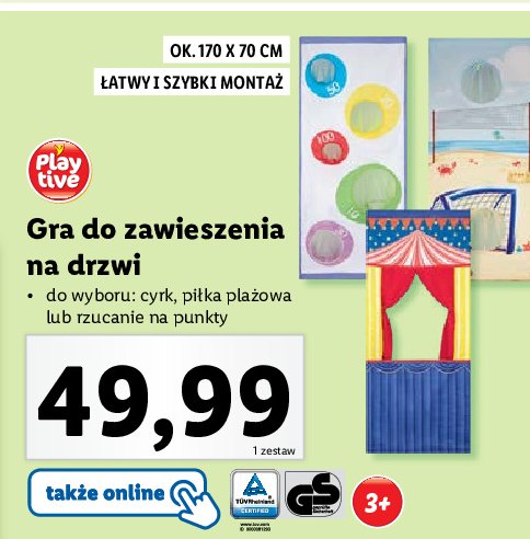 Gra do zawieszenia na drzwi piłka plażowa Playtive promocja