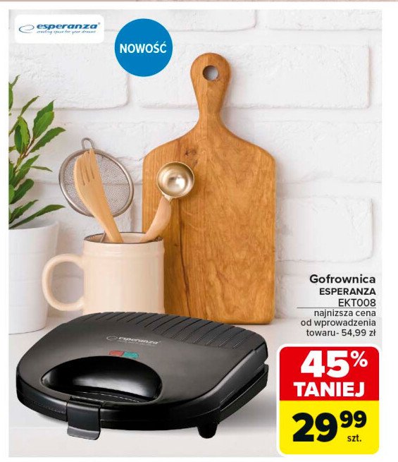 Gofrownica ekt008 Esperanza promocja w Carrefour