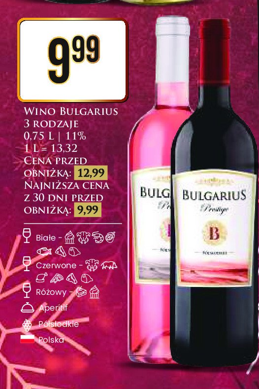 Wino BULGARIUS PRESTIGE SEMI SWEET promocja w Dino