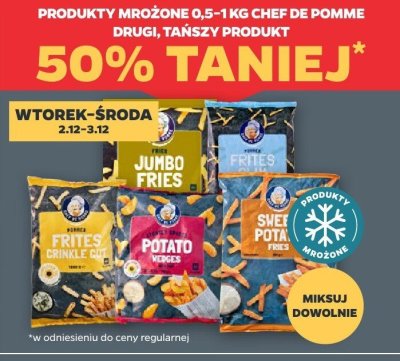 Frytki mrożone różne rodzaje 0,5-1kg promocja w Netto