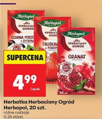 Herbatka Herbaciany Ogród  20 szt. różne rodzaje promocja w Biedronka