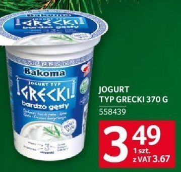 Jogurt typ grecki Bakoma 370 g promocja w Selgros