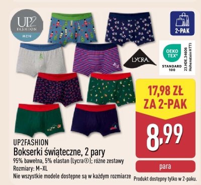 Bokserki świąteczne 2 pary promocja w Aldi