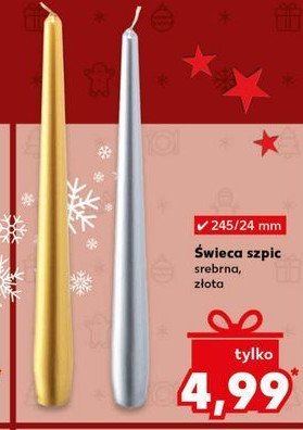 Świeca szpic 245/24 złota Bolsius promocja