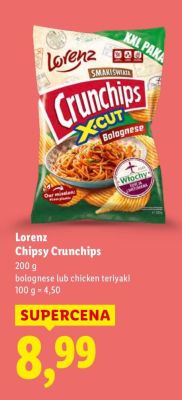 Chipsy Lorenz Crunchips bolognese lub chicken teriyaki promocja w Lidl