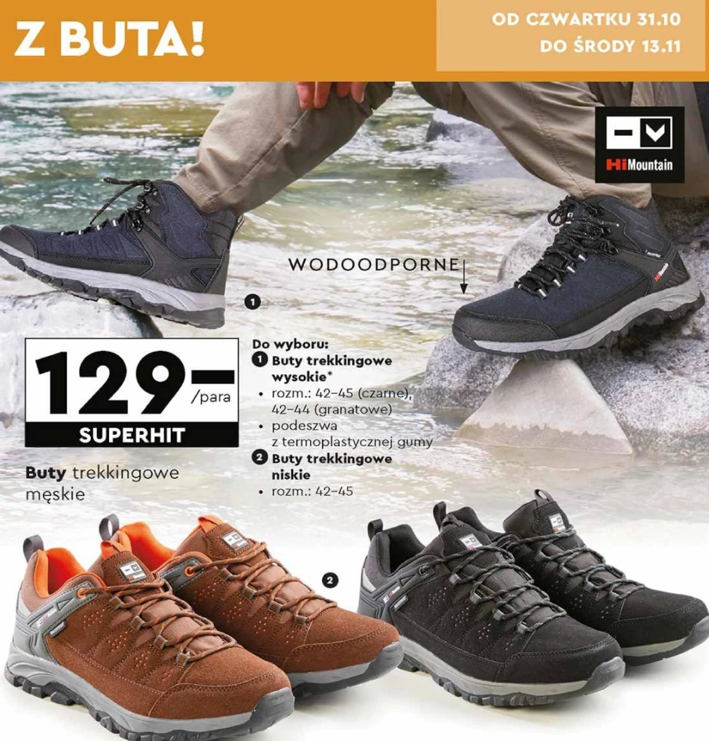 Buty trekkingowe 42-45 Himountain promocja w Biedronka