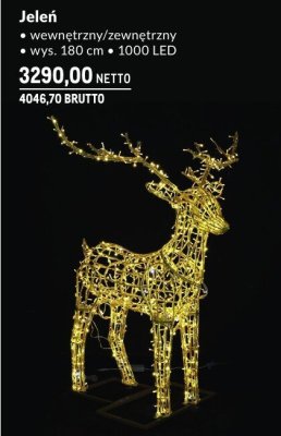Dekoracja świąteczna Jeleń wewnętrzny/zewnętrzny promocja w Makro