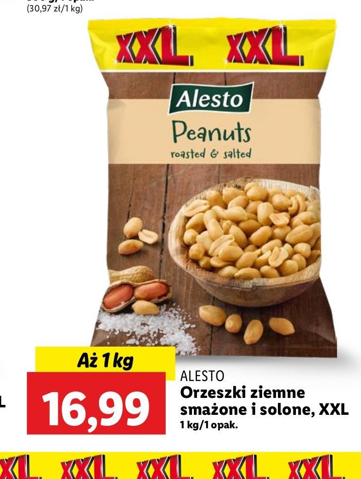 Orzeszki ziemne smażone solone xxl Alesto promocja