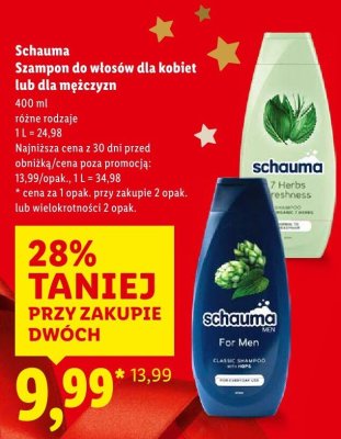 Szampon do włosów dla kobiet lub dla mężczyzn Schauma promocja w Lidl