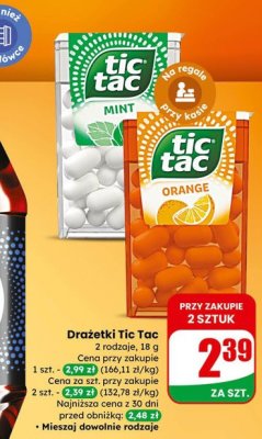 Drażetki Tic Tac promocja w Dino