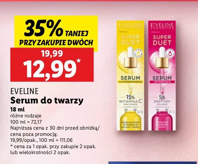 Serum na przebarwienia EVELINE SUPERDUET promocja w Lidl