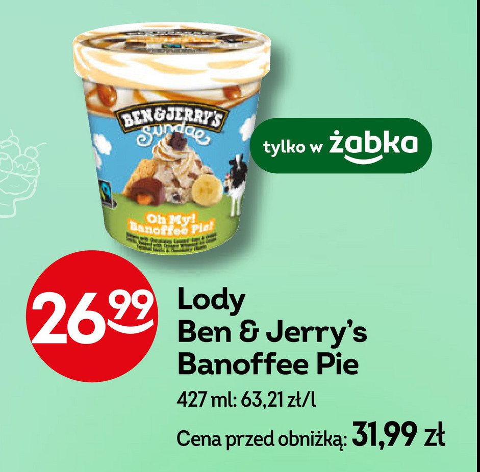 Lody oh my! banoffee pie! Ben & jerry's promocja w Żabka