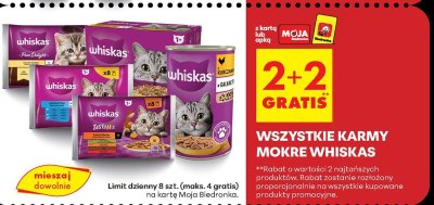 Karma dla kotów Whiskas - wszystkie rodzaje mokre promocja w Biedronka