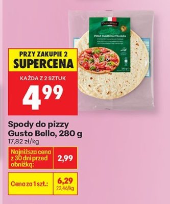 Spody do pizzy Gusto Bello, 280 g promocja w Biedronka