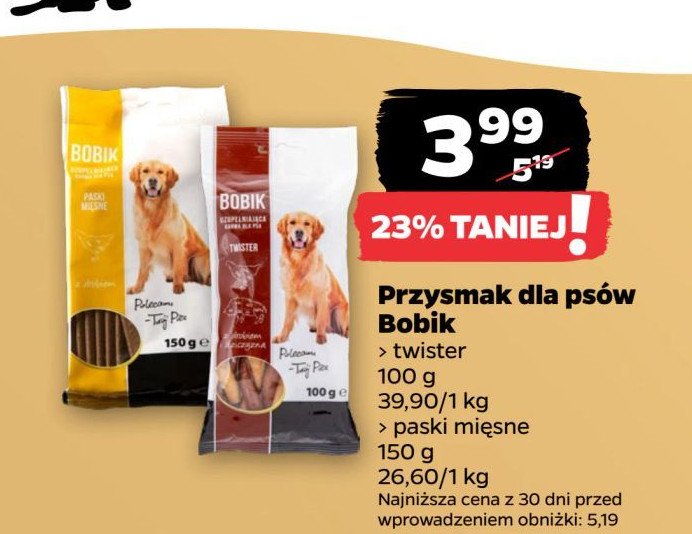 Przysmak dla psa twister Bobik promocja