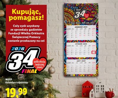 Kalendarz trójdzielny 2026 promocja w Lidl