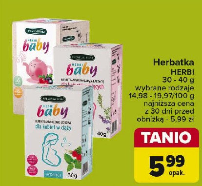 Herbata dla kobiet w ciąży Herbi baby promocja