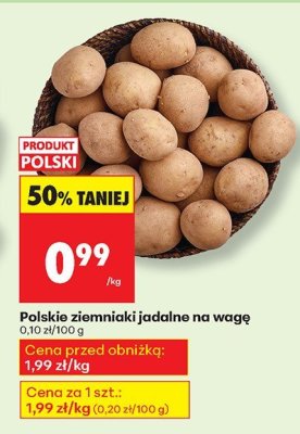 Polskie ziemniaki jadalne na wagę promocja w Biedronka