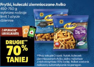 Frytki, kuleczki ziemniaczane Aviko promocja w Delikatesy Centrum