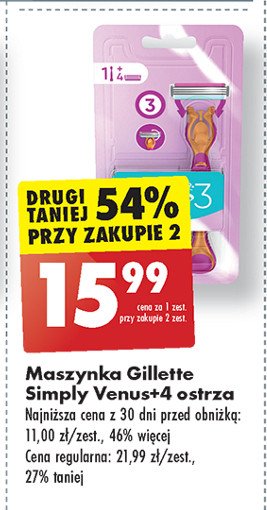 Maszynka do golenia pink Gillette simply venus promocja