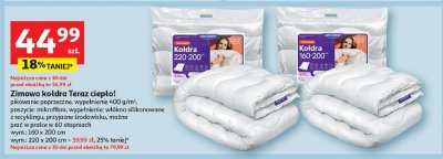 Zimowa kołdra Teraz ciepło 220x200 cm promocja w Auchan