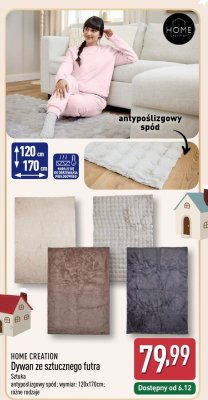 Dywan HOME CREATION ze sztucznego futra promocja w Aldi