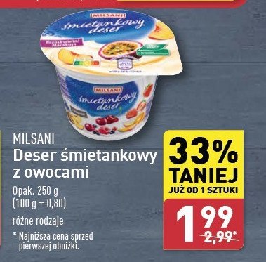 Deser śmietankowy z brzoskwinią i marakują Milsani promocja