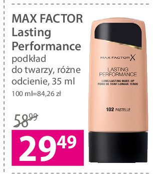 Podkład 102 pastelle Max factor lasting performance promocje