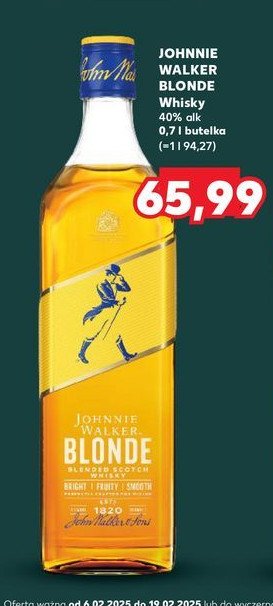 Whisky Johnnie walker blonde promocja w Kaufland