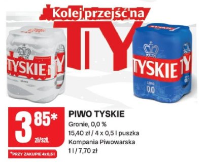 Piwo Tyskie Gronie 0,0% promocja w Chorten