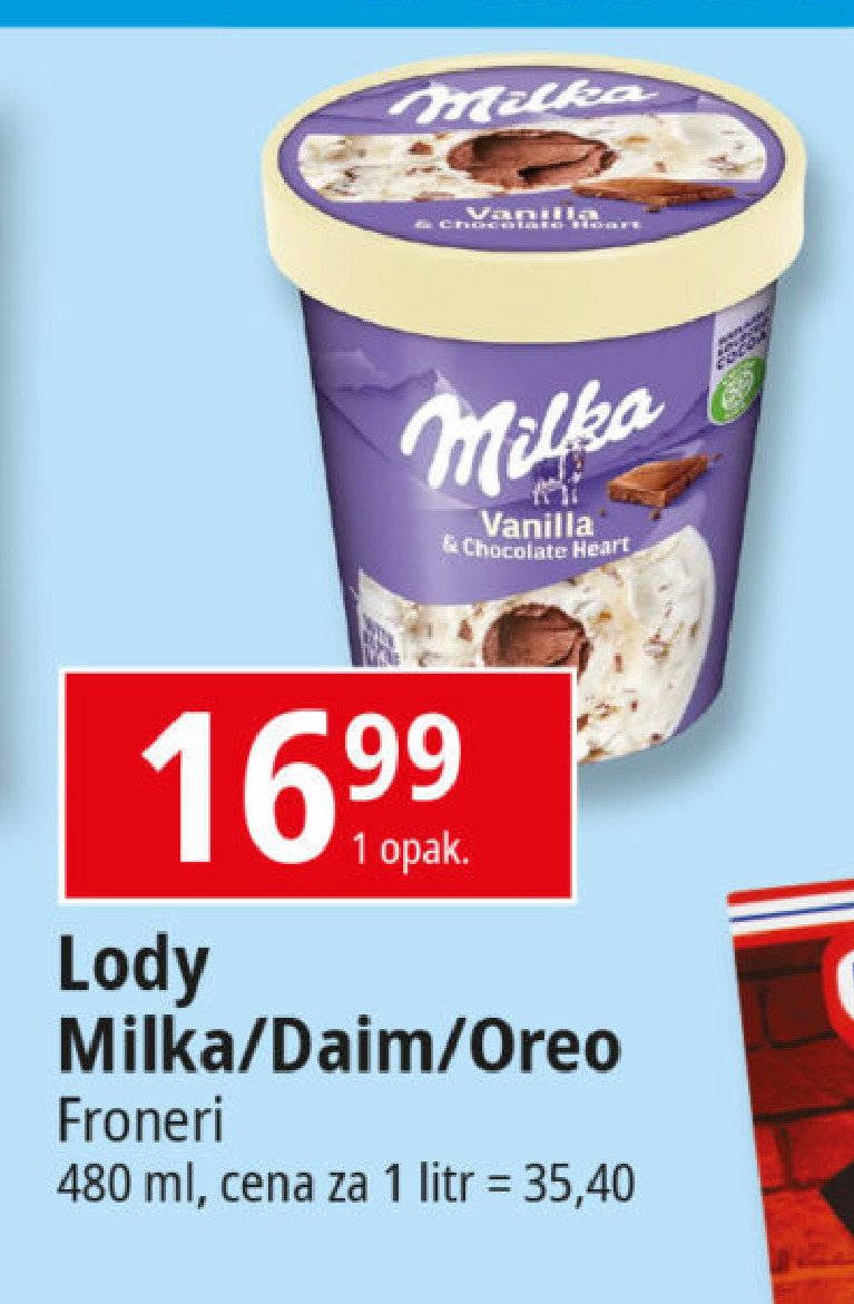 Lody waniliowe w czekoladzie hearts Milka ice cream promocja