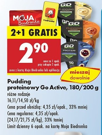 Pudding proteinowy waniliowy Go active promocja w Biedronka