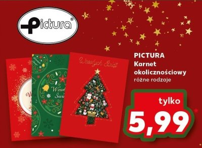 Karnet okolicznościowy PICTURA różne rodzaje promocja w Kaufland