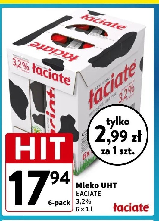 Mleko 3.2% Łaciate promocja